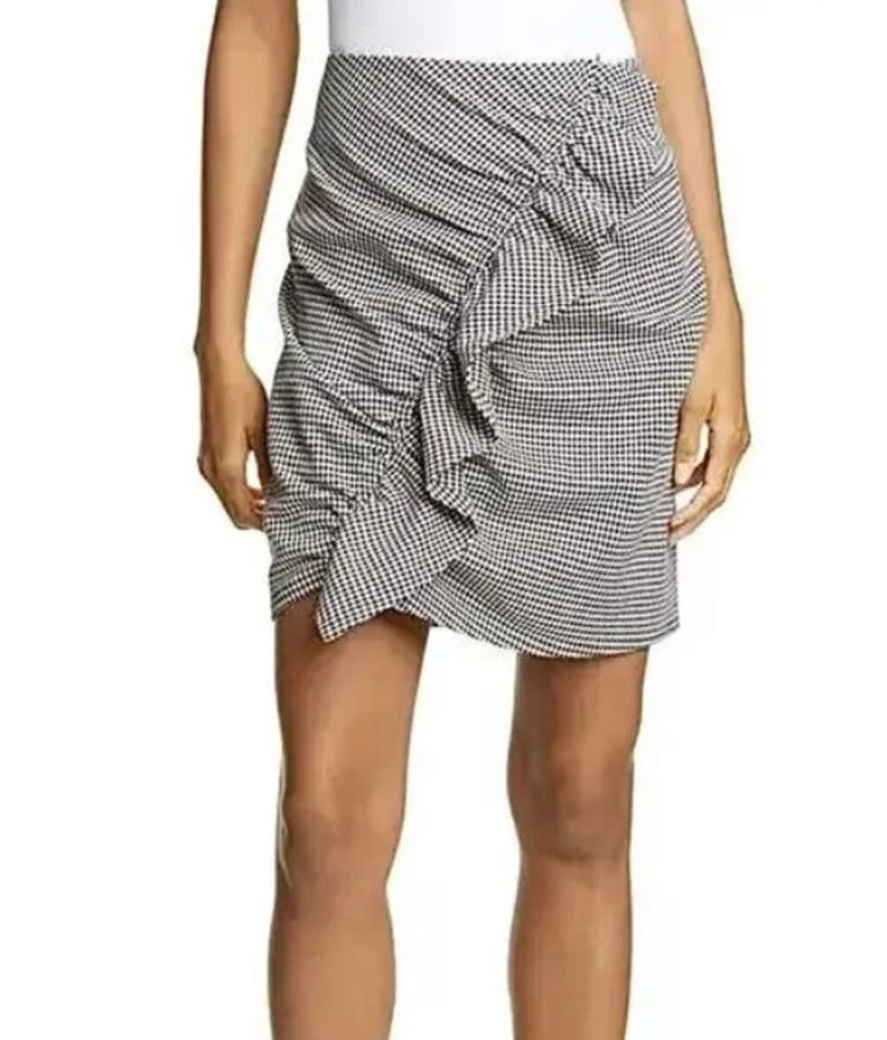 A.L.C Jupiter Houndstooth Ruffled Mini Skirt - Size 6
